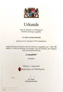 Staatlich geprüfte Logopädin