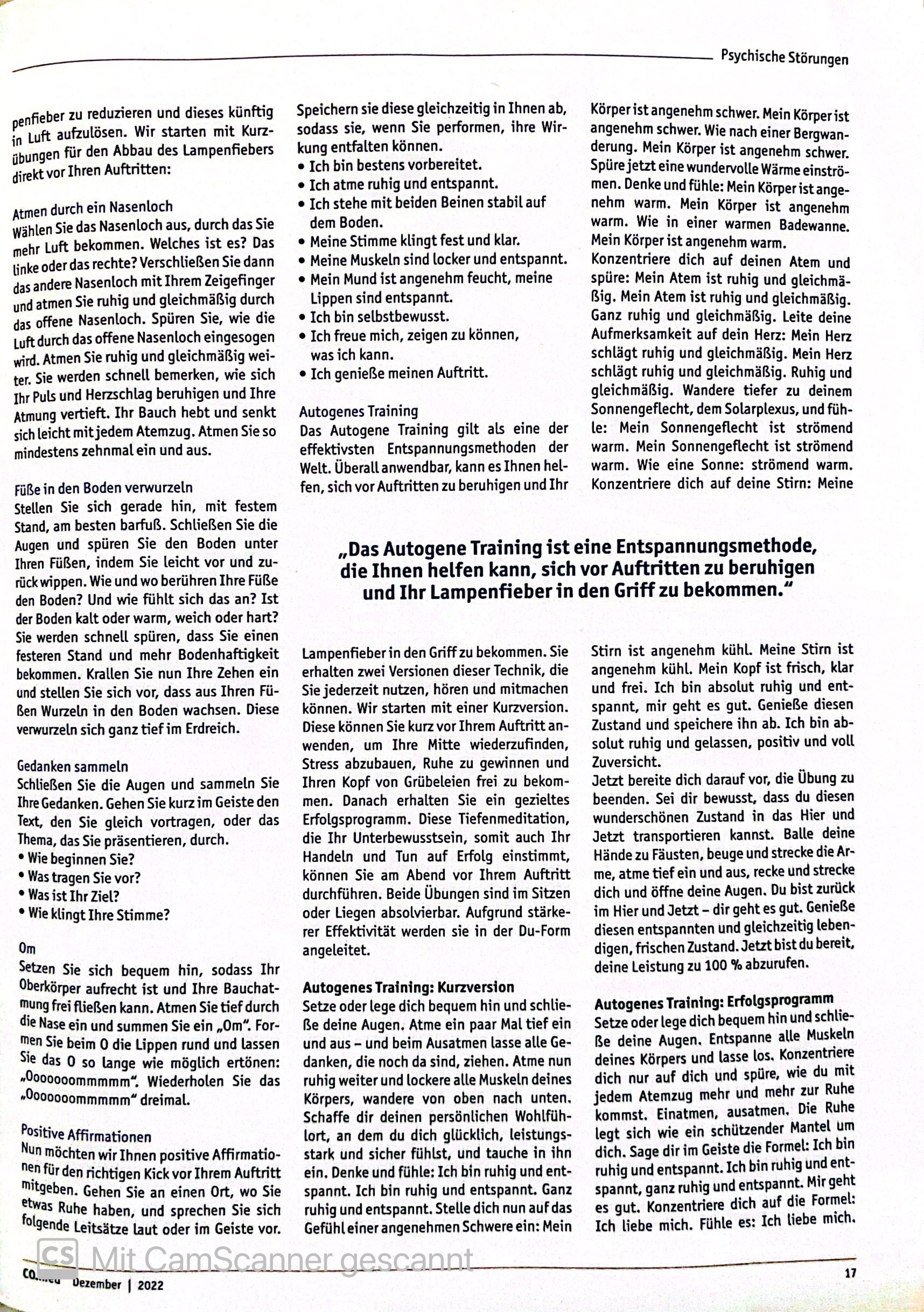 Lampenfieber ade!